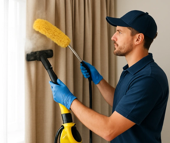 Trusted blind cleaning technician Matty Curtain Cleaning noosa-heads QLD