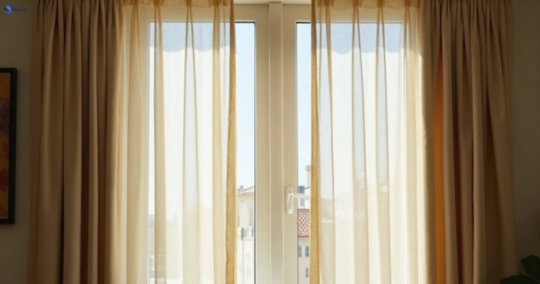 Dull dusty drapes in noosa-heads before professional cleaning